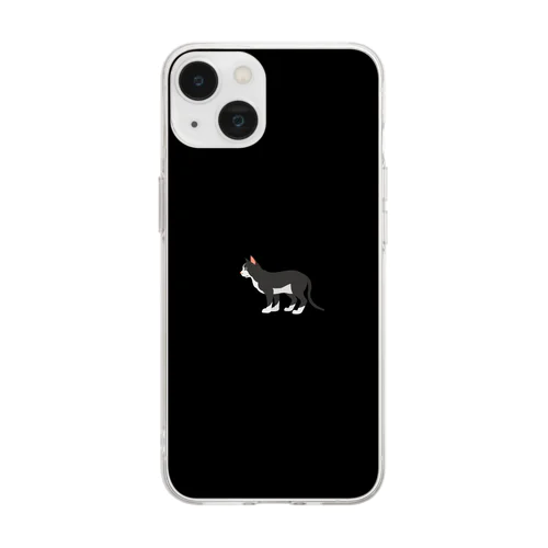 猫1-17 タキシード猫 Soft Clear Smartphone Case