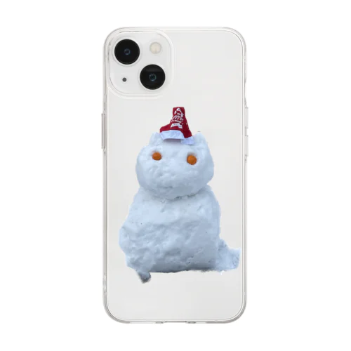 雪ネコダルマ Soft Clear Smartphone Case