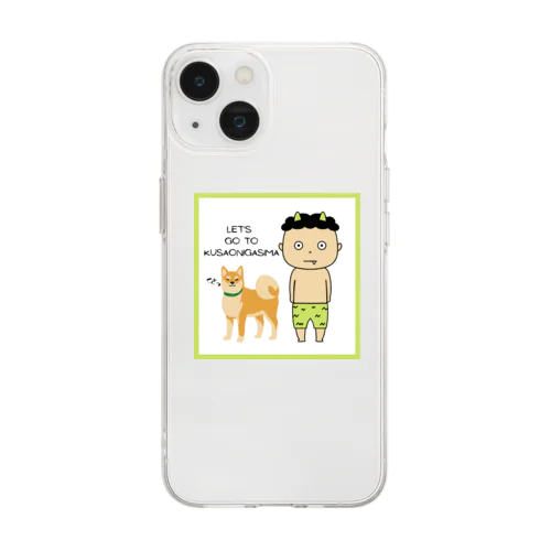 柴犬こむぎと臭鬼さん Soft Clear Smartphone Case