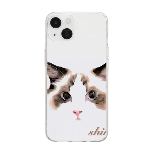 I love cat メンクイーン Soft Clear Smartphone Case