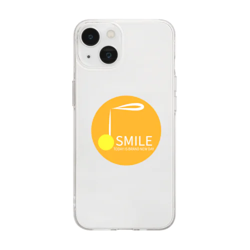 Smile オレンジ Soft Clear Smartphone Case