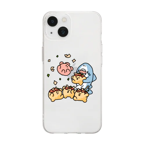 たこ焼きわっしょい Soft Clear Smartphone Case