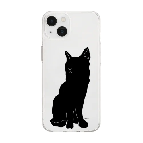 くりかのころもち🐈‍⬛黒猫シルエット Soft Clear Smartphone Case