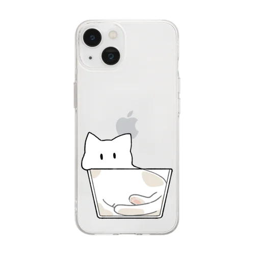 ねこは液体【白猫】 Soft Clear Smartphone Case