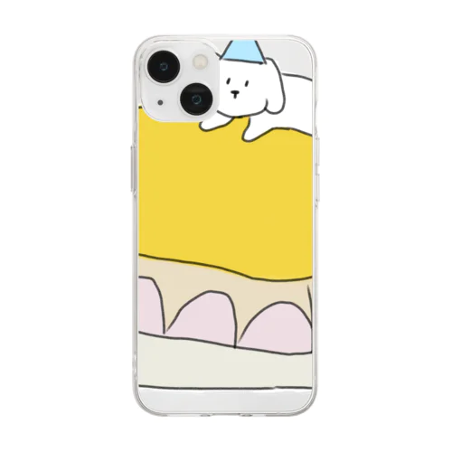 Lovely puppy cake Soft Clear Smartphone Case