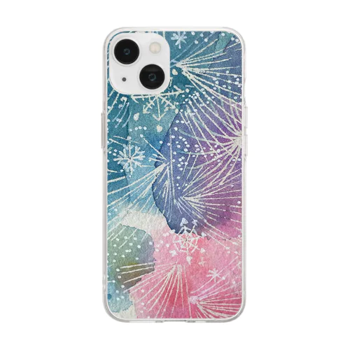 キラキラ花 Soft Clear Smartphone Case