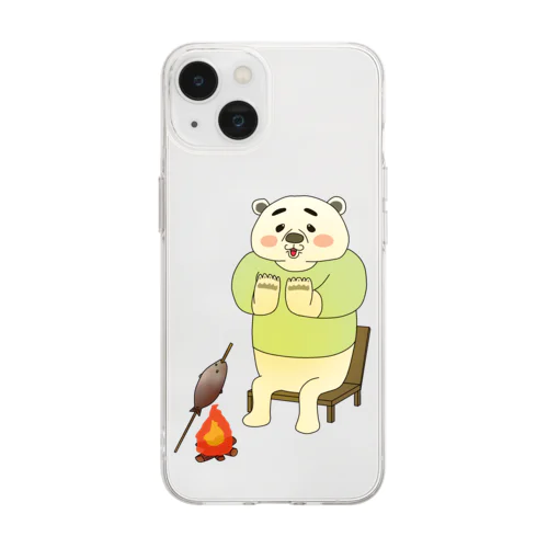 暖まる白熊 Soft Clear Smartphone Case