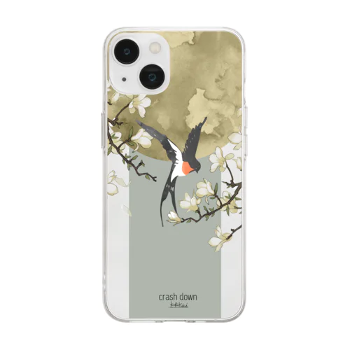 白木蓮と燕 Soft Clear Smartphone Case