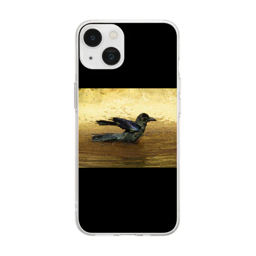 カラスの行水 Soft Clear Smartphone Case