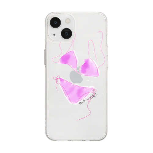 元気な女の子の可愛いランジェリー Soft Clear Smartphone Case