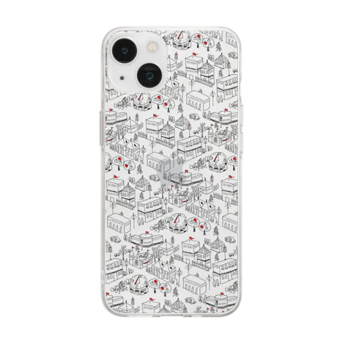 ねこねこタウンWhole Soft Clear Smartphone Case