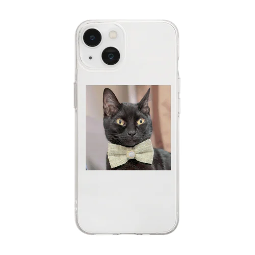 黒猫さちこちゃん Soft Clear Smartphone Case