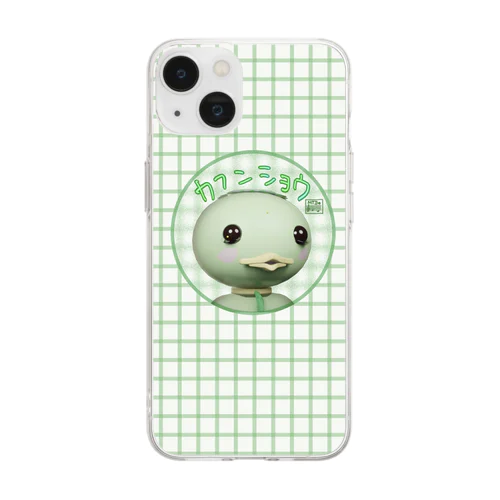 カフンショウのカッパ　チェック Soft Clear Smartphone Case