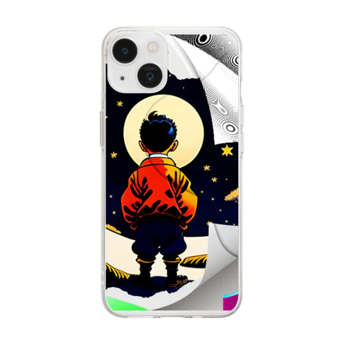 lofiアート　北斎イズムパンクシティ『少年の夢物語』 Soft Clear Smartphone Case