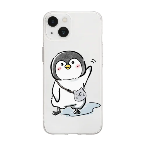 #ネコになりたいペンギン Soft Clear Smartphone Case