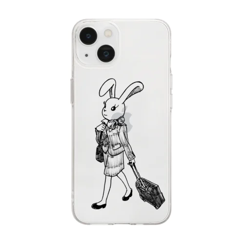 CAのウサ子 Soft Clear Smartphone Case