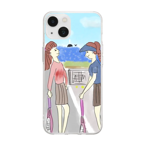 テニスラブペア Soft Clear Smartphone Case