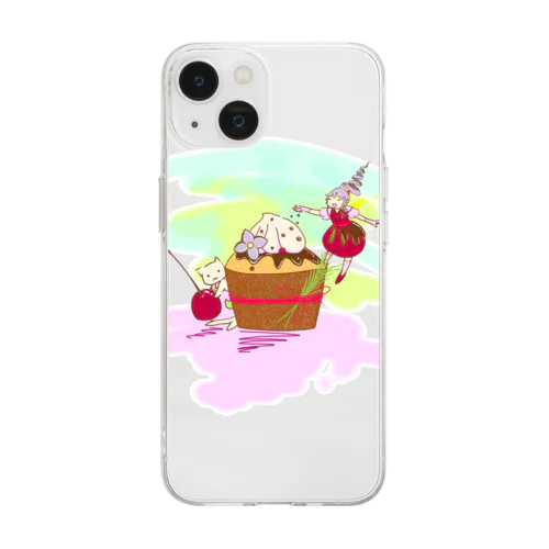 睦月のスイーツ〜さくらんぼ〜 Soft Clear Smartphone Case