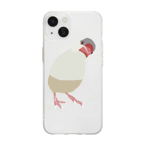 クリームイノ文鳥 Soft Clear Smartphone Case