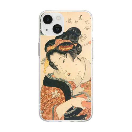 浮世風俗美女競 酒韻美和蘭茶神清如竹 Soft Clear Smartphone Case