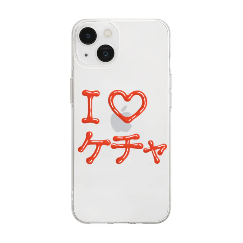 I♡ケチャ（ワンポイント） Soft Clear Smartphone Case