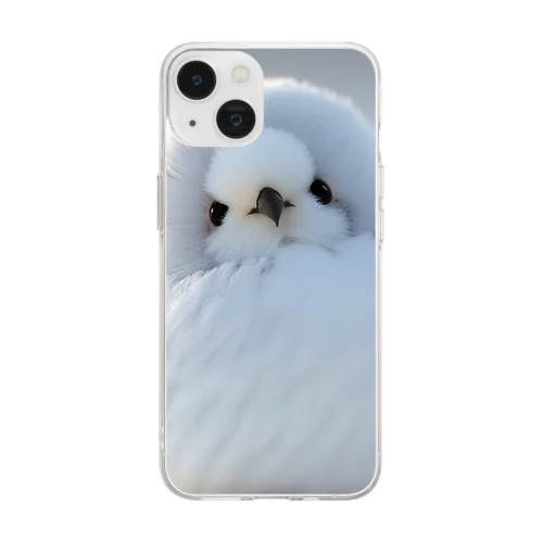 シマエナガっぽい可愛い雪国の小鳥 Soft Clear Smartphone Case