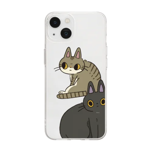 ぎゅむっとソファを占領ゆるねこ様 Soft Clear Smartphone Case