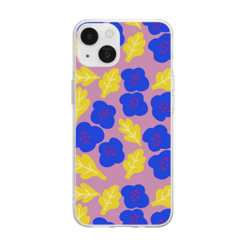 Psychedelic flowers  Soft Clear Smartphone Case