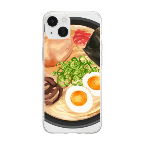 豚骨ラーメン Soft Clear Smartphone Case