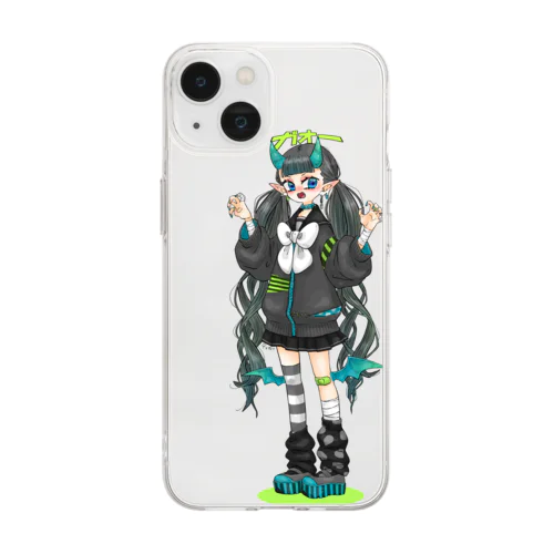 あおいろちゃん Soft Clear Smartphone Case