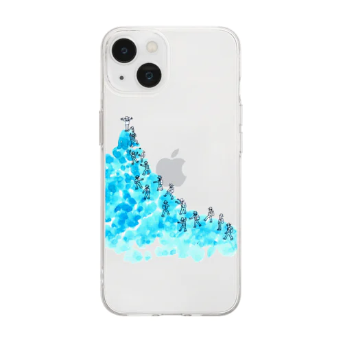 water blue mountain Soft Clear Smartphone Case