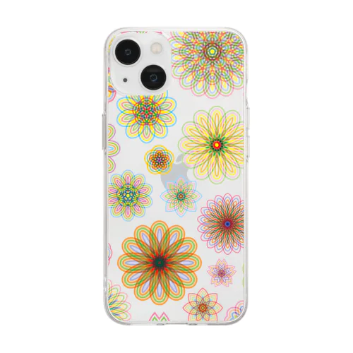 やさしい色合いの花柄 Soft Clear Smartphone Case