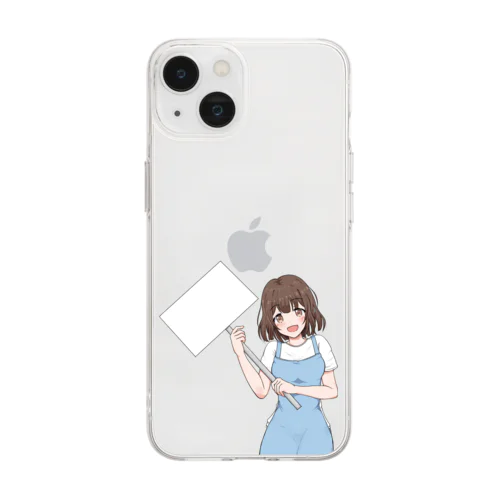 ボードを持った女の子 Soft Clear Smartphone Case