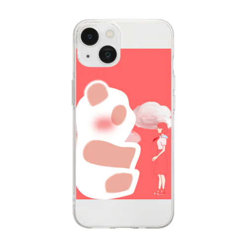 パンダと女子 Soft Clear Smartphone Case