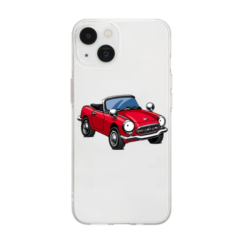 コミカルで昭和レトロなスポーツカー　ホンダS600 エスロク Soft Clear Smartphone Case