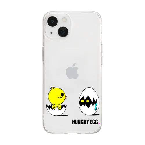 『HUNGRY EGG』「・・・ん？」 Soft Clear Smartphone Case