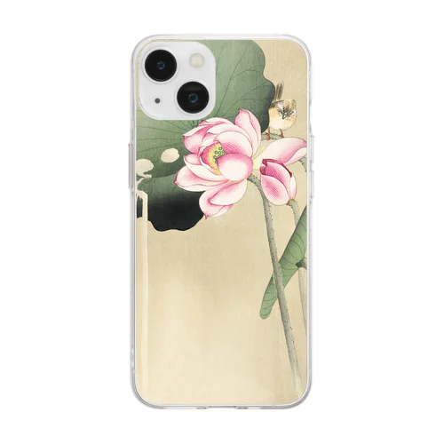 小原古邨　蓮と雀　Ohara Koson / Songbird and Lotus Soft Clear Smartphone Case