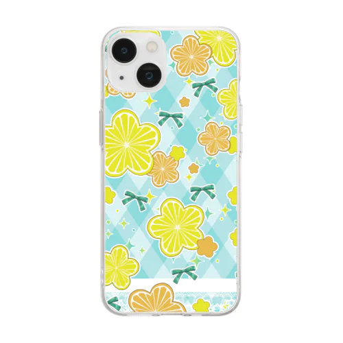 花柄シトラス Soft Clear Smartphone Case