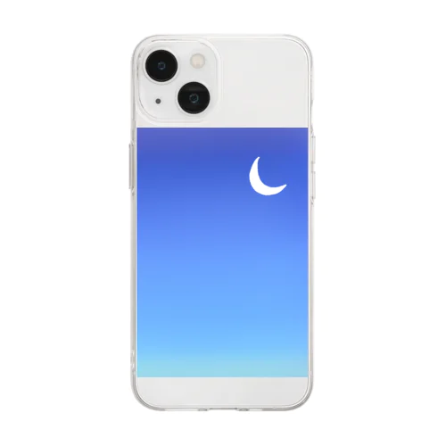夜空と三日月 Soft Clear Smartphone Case