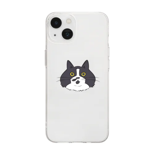 片髭ハチ子 Soft Clear Smartphone Case