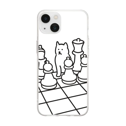 チェス犬 Soft Clear Smartphone Case