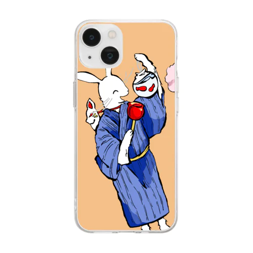 【ぎがと屋台】《淡香》うさぎ iphoneケース Soft Clear Smartphone Case