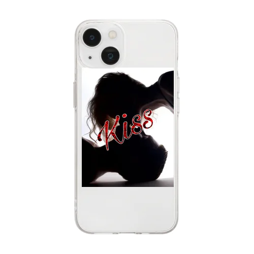 Kiss デザイン Soft Clear Smartphone Case