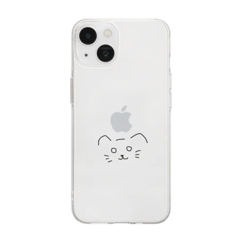 びっくりねこ Soft Clear Smartphone Case