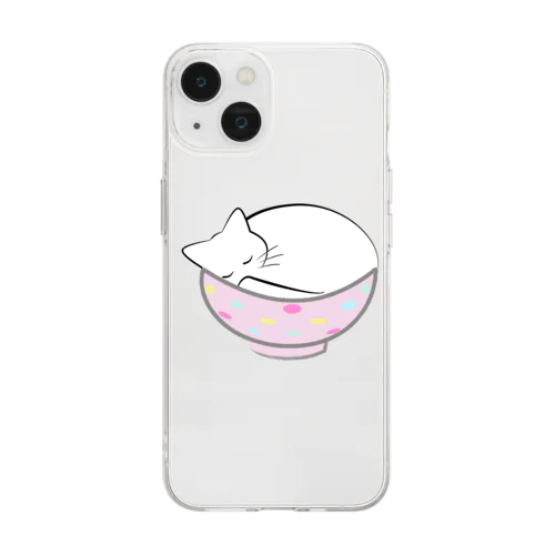 ねこ丼 Soft Clear Smartphone Case