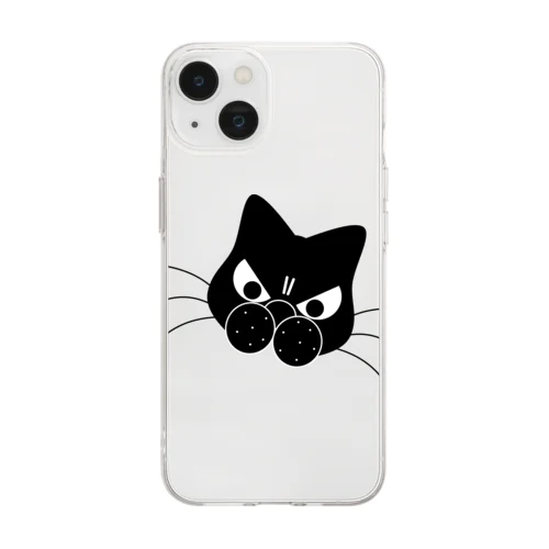 守り猫 Soft Clear Smartphone Case