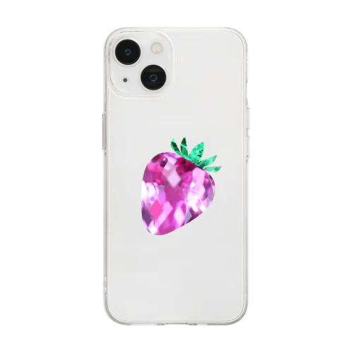 苺の宝石 Soft Clear Smartphone Case