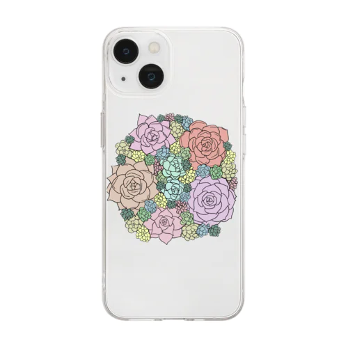 多肉植物　寄植え編　vol.1 Soft Clear Smartphone Case