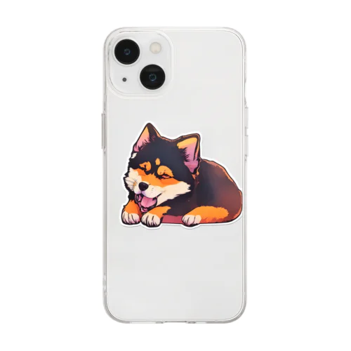 豆柴ウルフ Soft Clear Smartphone Case