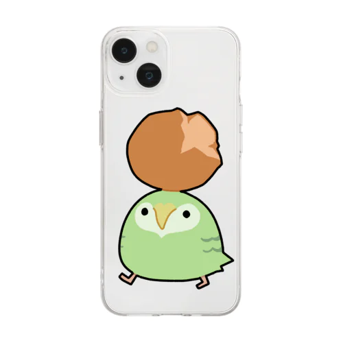 サーターアンダギーをゲットしてご満悦のカカポ Soft Clear Smartphone Case